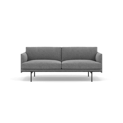 Muuto outline 2 seater sofa in hallingdal 166 grey fabric and black legs. Made to order from someday designs. #colour_hallingdal-166