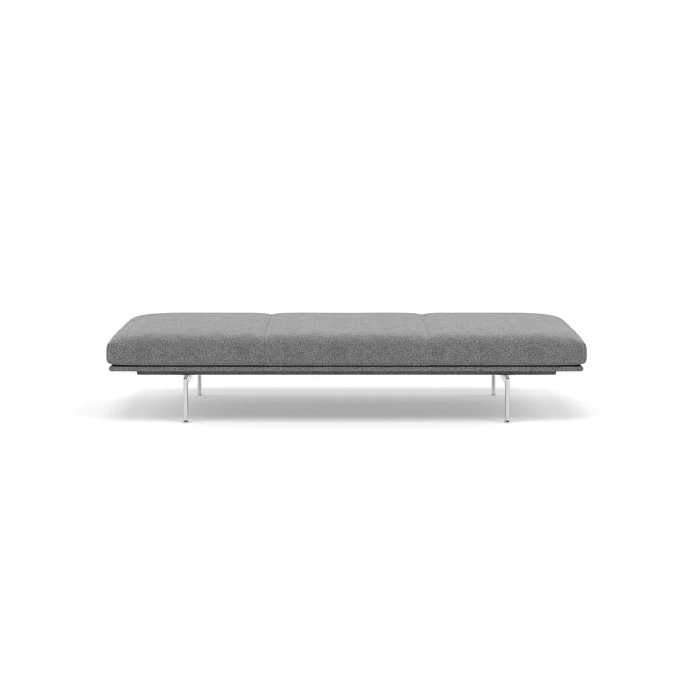 muuto outline daybed in hallingdal 166 grey fabric and polished aluminium legs. Made to order from someday designs. #colour_hallingdal-166
