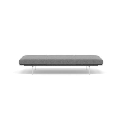 muuto outline daybed in hallingdal 166 grey fabric and polished aluminium legs. Made to order from someday designs. #colour_hallingdal-166