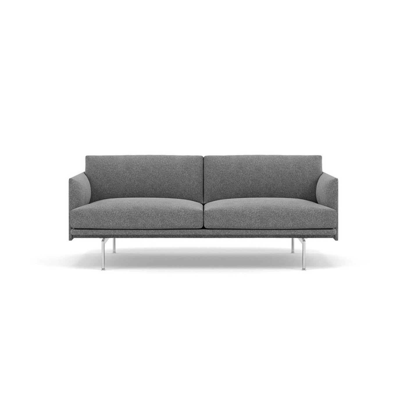 muuto outline 2 seater sofa in hallingdal 166 fabric and polished aluminium legs. made to order from someday designs. #colour_hallingdal-166