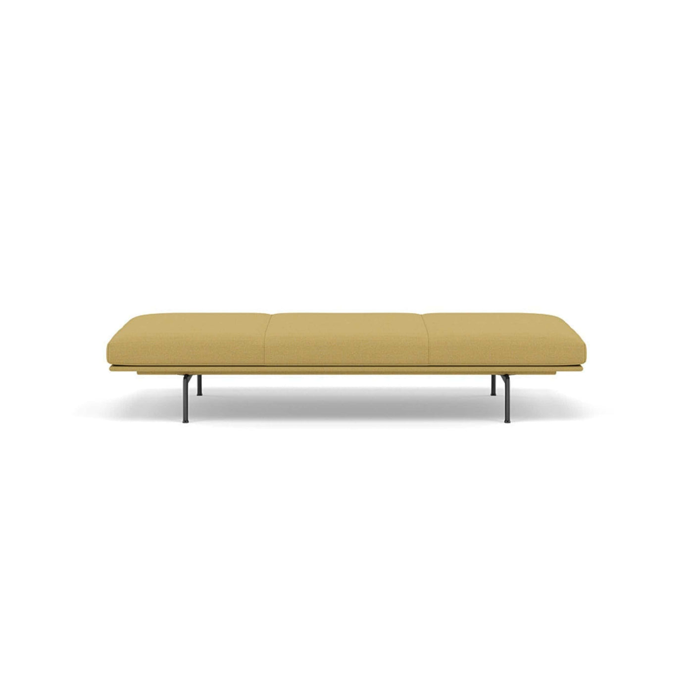 muuto outline daybed in hallingdal 407 yellow fabric and black legs. Made to order from someday designs. #colour_hallingdal-407