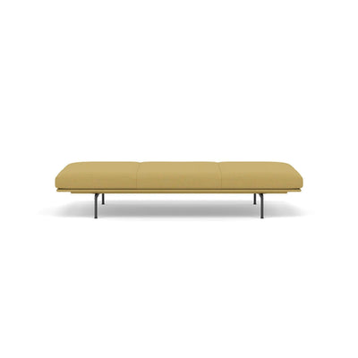 muuto outline daybed in hallingdal 407 yellow fabric and black legs. Made to order from someday designs. #colour_hallingdal-407