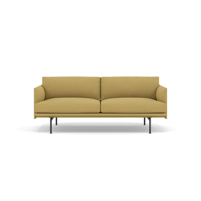 Muuto outline 2 seater sofa in hallingdal 407 yellow fabric and black legs. Made to order from someday designs. #colour_hallingdal-407