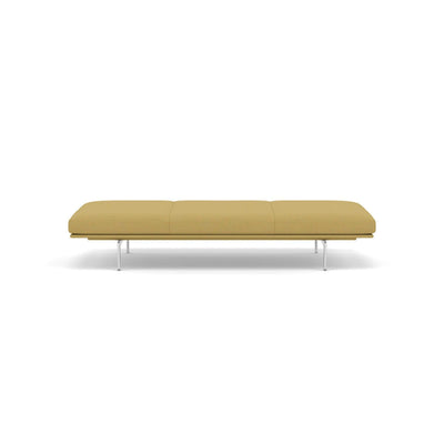 muuto outline daybed in hallingdal 407 yellow fabric and polished aluminium legs. Made to order from someday designs. #colour_hallingdal-407