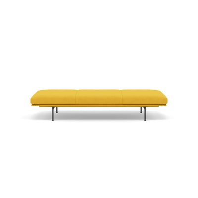 muuto outline daybed in hallingdal 457 yellow fabric and black legs. Made to order from someday designs. #colour_hallingdal-457