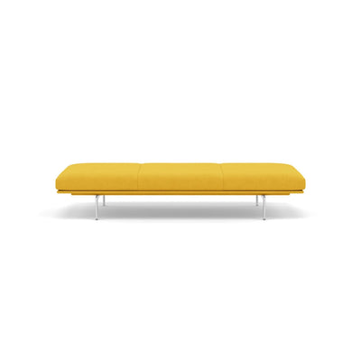 muuto outline daybed in hallingdal 457 yellow fabric and polished aluminium legs. Made to order from someday designs. #colour_hallingdal-457