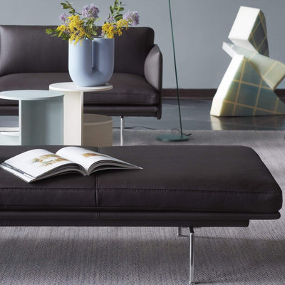 Muuto Outline Daybed in black leather. Made to order from someday designs. #colour_black-refine-leather