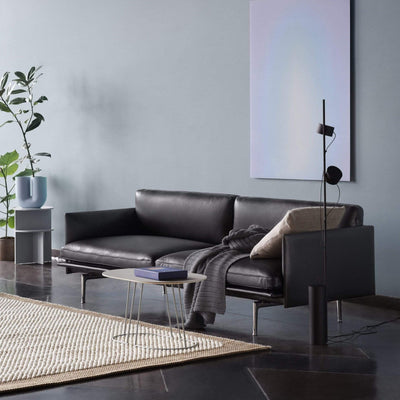 Muuto Outline Sofa in Black Refine Leather. Made to order from someday designs. #colour_black-refine-leather
