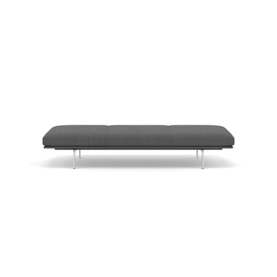 muuto outline daybed in remix 163 grey fabric and chrome legs. Made to order from someday designs. #colour_remix-163