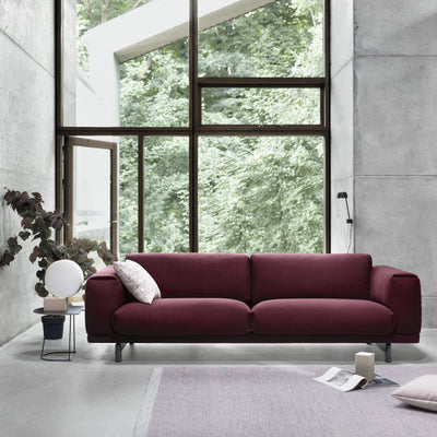 Muuto Rest 3 seater sofa in rime 591 wine fabric. Made to order from someday designs. #colour_rime-591