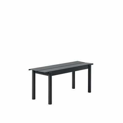 Muuto Linear Steel Bench in black, 34x110. Outdoor living by someday designs. #colour_black