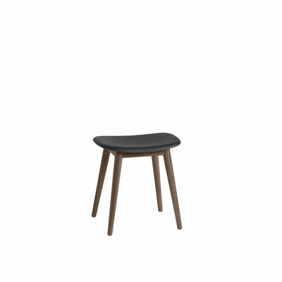Muuto Fiber Stool with black seat and stained dark brown base. Shop online at someday designs. #colour_black
