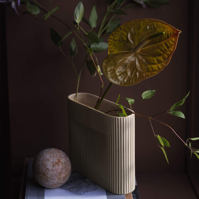Muuto Ridge Vase 16.5cm beige. Shop online at someday designs