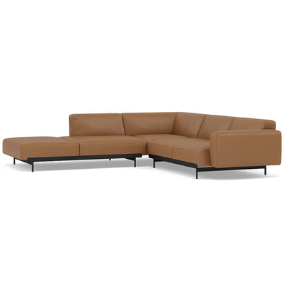 Muuto In Situ corner sofa, configuration 2 in cognac refine leather. Made to order from someday designs. #colour_cognac-refine-leather