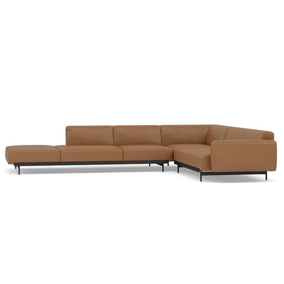 Muuto In Situ corner sofa, configuration 6 in cognac refine leather. Made to order from someday designs. #colour_cognac-refine-leather
