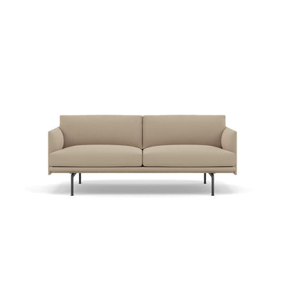muuto outline 2 seater sofa in clara 248 natural fabric and black legs. Made to order from someday designs. #colour_clara-248