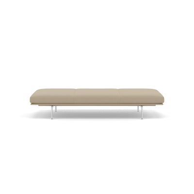 muuto outline daybed in clara 248 natural fabric and polished aluminium legs. Made to order from someday designs. #colour_clara-248