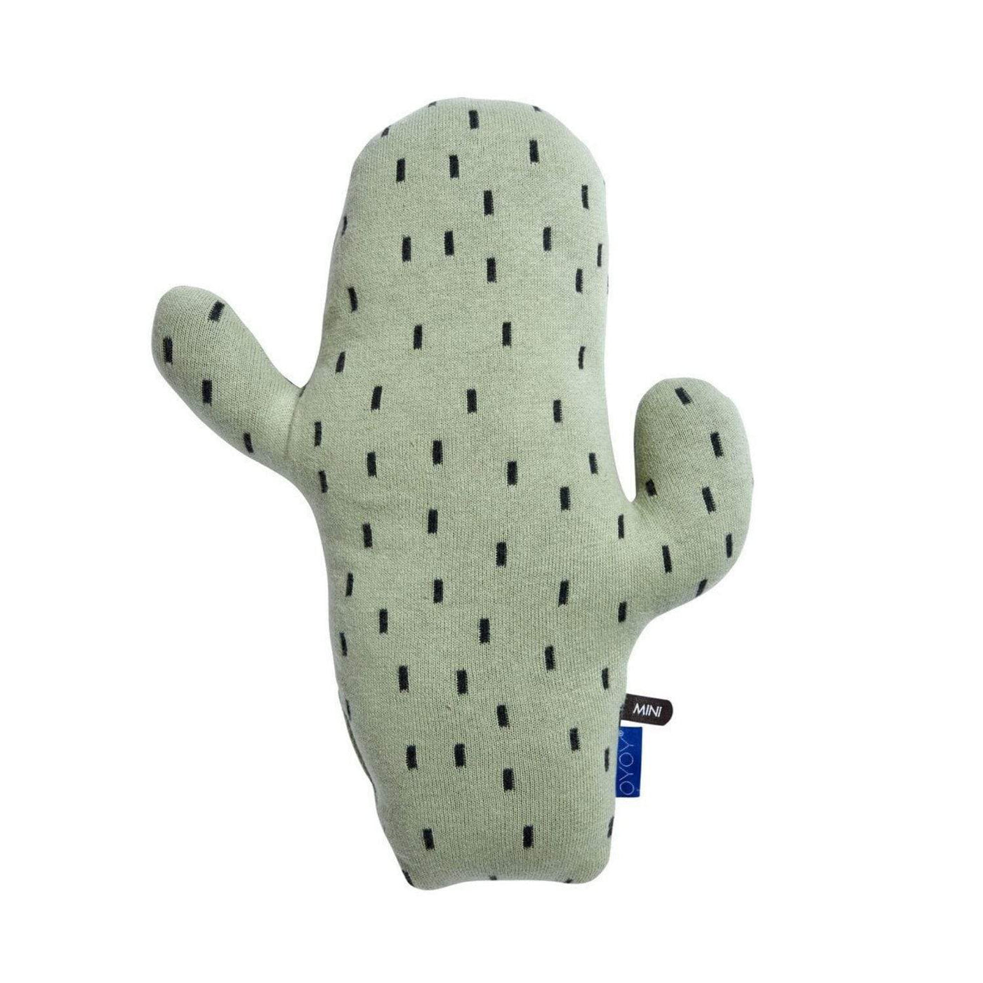 the fun and quirky cactus cushion by OYOY in pale mint with monochrome dash pattern detailing.