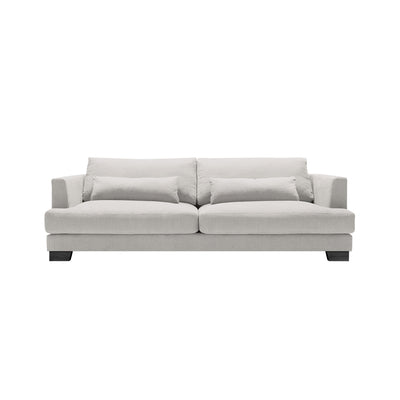 someday designs toft 3 seater sofa in pure 03 light grey, black legs. #colour_pure-03-light-grey
