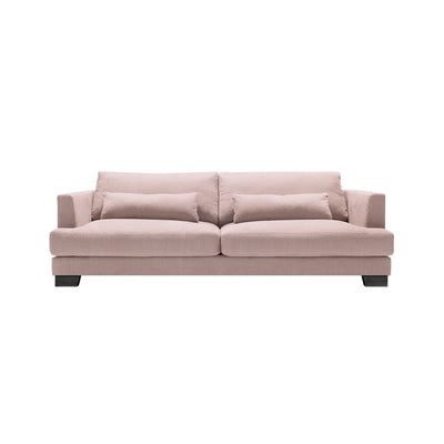 someday designs toft 3 seater sofa in pure 04 nude pink, black legs. #colour_pure-04-nude-pink