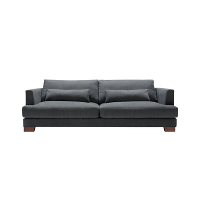 someday designs toft 3 seater sofa in pure 02 grey, walnut legs. #colour_pure-02-grey