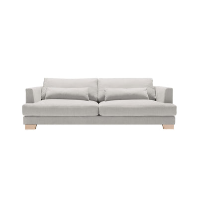 someday designs toft 3 seater sofa in pure 03 light grey, oak legs. #colour_pure-03-light-grey