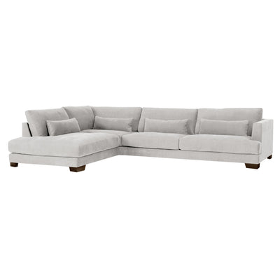 someday designs toft corner sofa in pure 03 light grey with walnut legs LHF. #colour_pure-03-light-grey