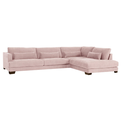 someday designs toft corner sofa in pure 04 nude pink with oak legs RHF. #colour_pure-04-nude-pink
