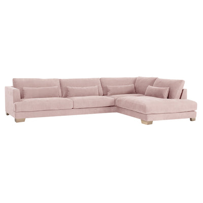 someday designs toft corner sofa in pure 04 nude pink with oak legs RHF. #colour_pure-04-nude-pink