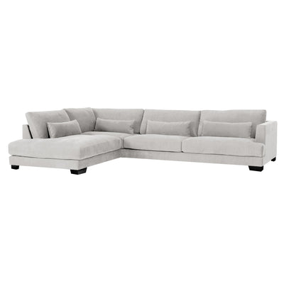 someday designs toft corner sofa in pure 03 light grey with black legs LHF. #colour_pure-03-light-grey