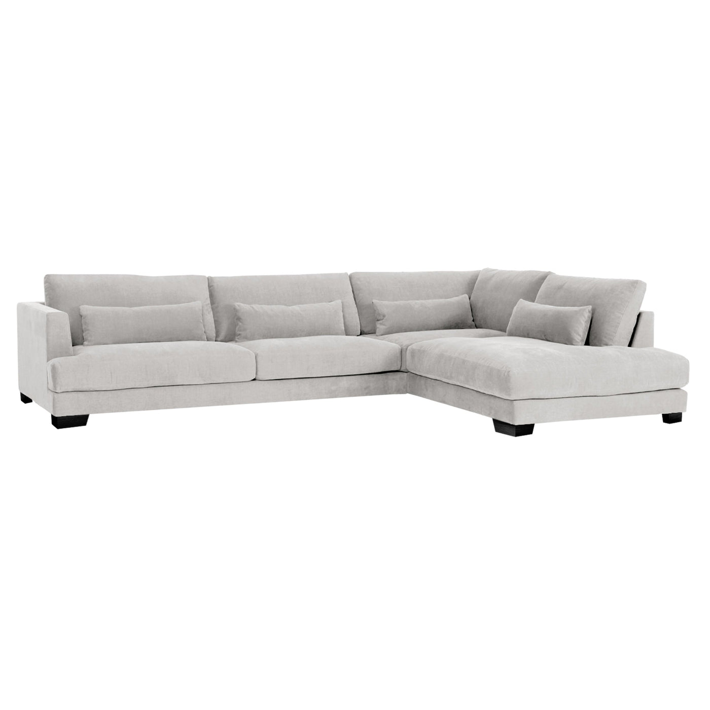 someday designs toft corner sofa in pure 03 light grey with black legs RHF. #colour_pure-03-light-grey
