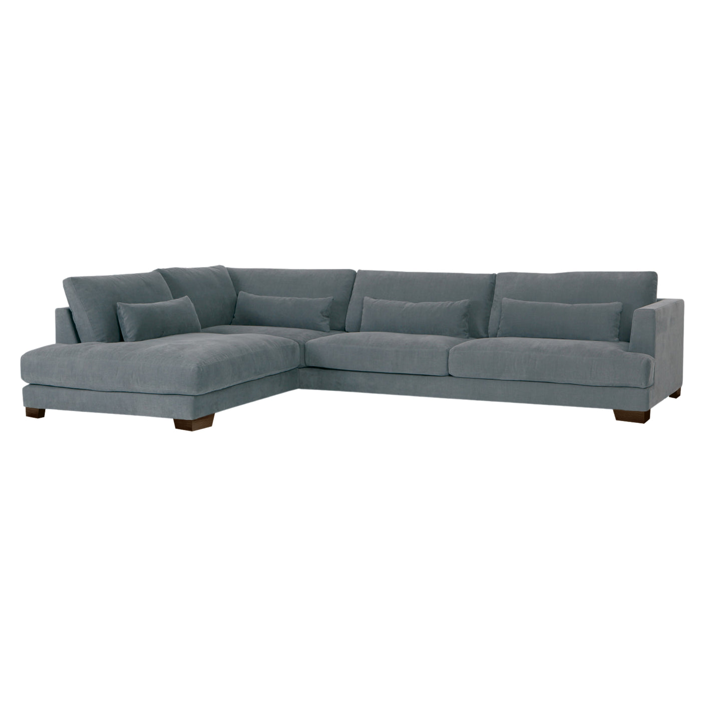 someday designs toft corner sofa in pure 02 grey with walnut legs LHF. #colour_pure-02-grey