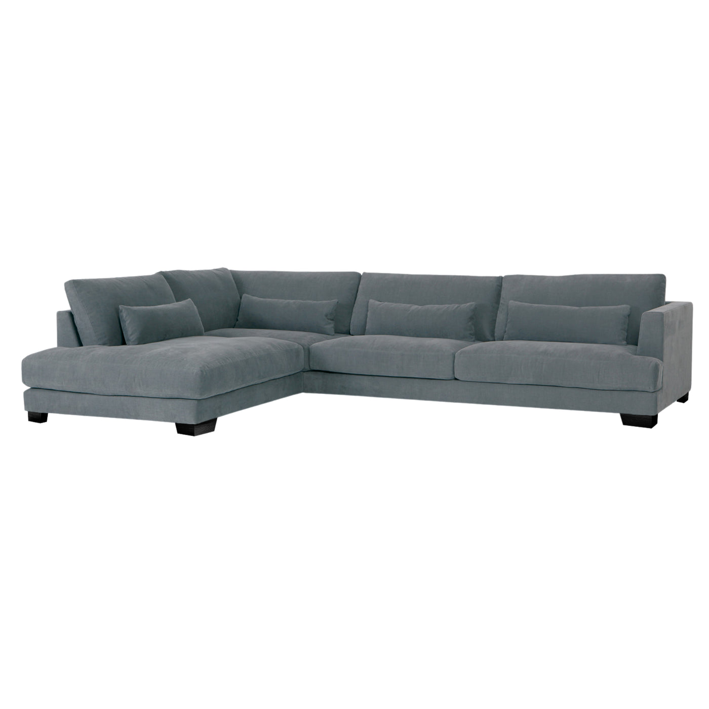 someday designs toft corner sofa in pure 02 grey with black legs LHF. #colour_pure-02-grey