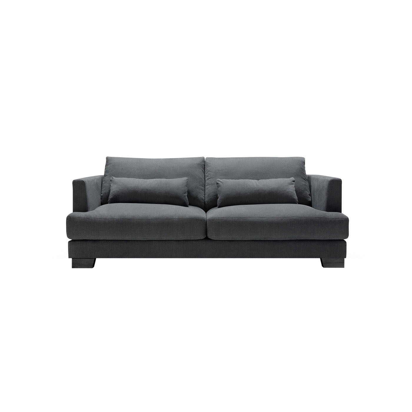 someday designs toft 2 seater sofa in pure 02 grey black legs. #colour_pure-02-grey