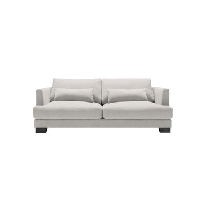 someday designs toft 2 seater sofa in pure 03 light grey with black legs. #colour_pure-03-light-grey